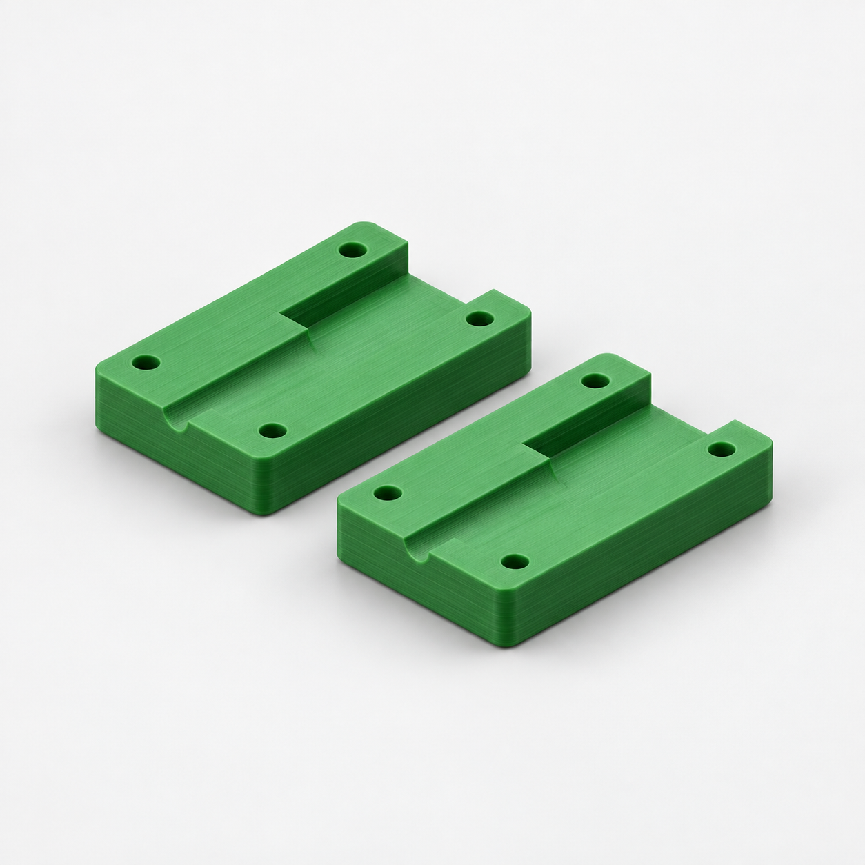Zweiteilige Kabelstütze für rechteckige Datenstecker – KI-Produktvisualisierung