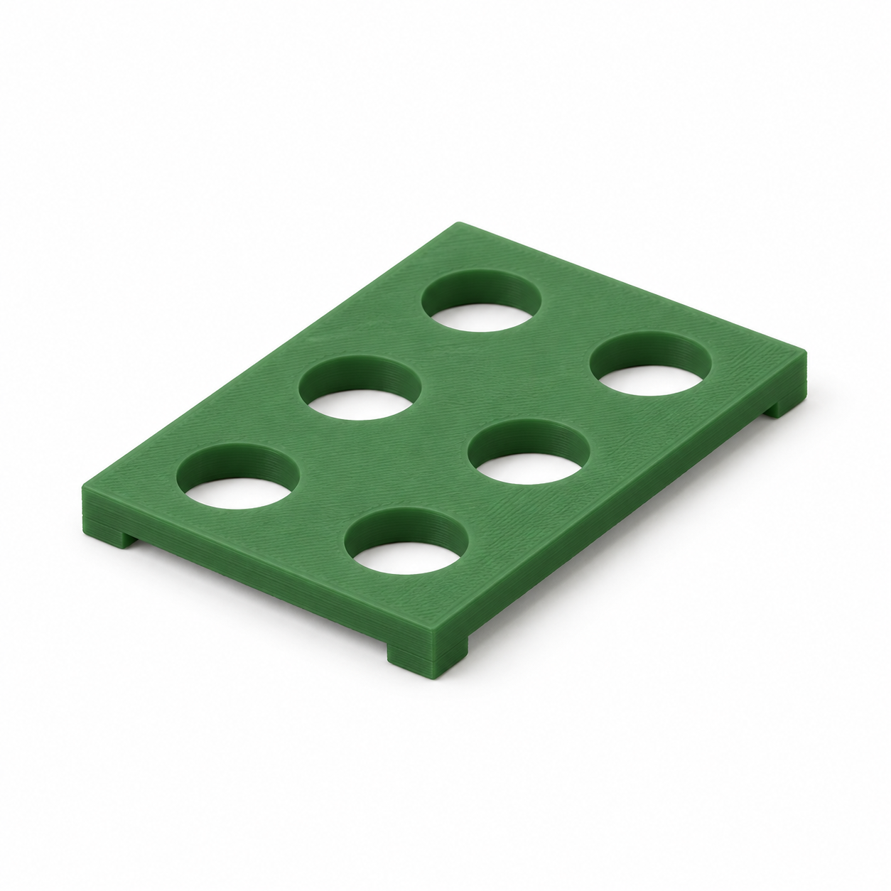 Tastenführungsmaske mit sechs Rundfenstern für Fernbedienungen – grün; KI-Produktvisualisierung