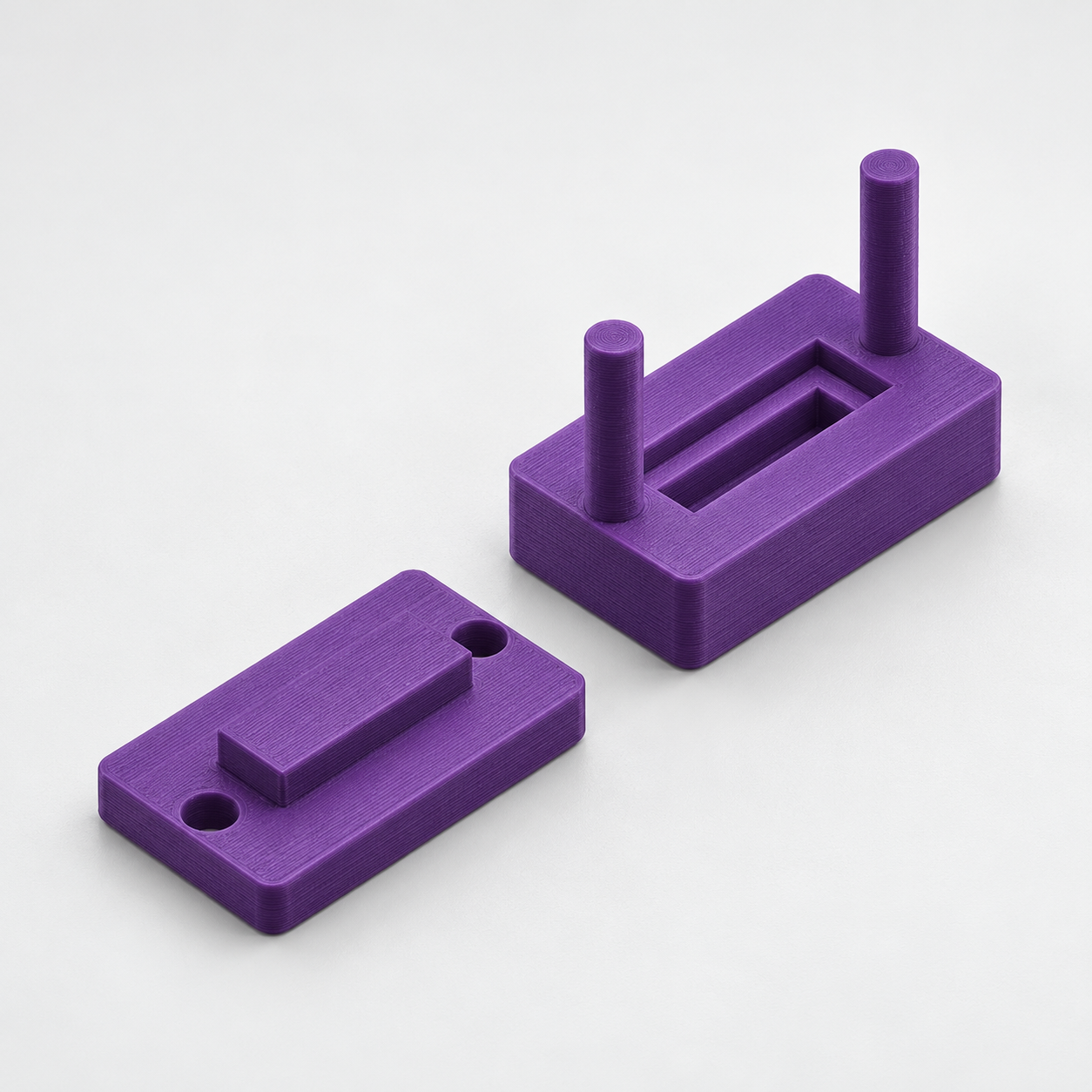 Montagebett mit Druckplatte für passende Flachbandstecker – KI-Produktvisualisierung