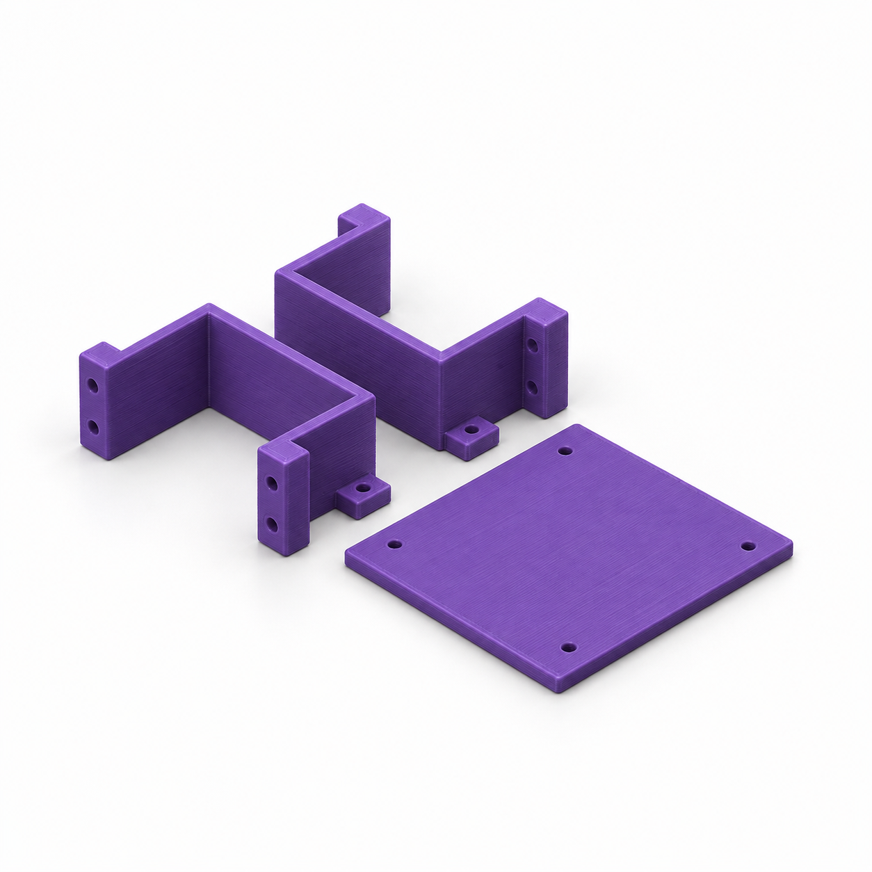 Zerlegbarer Formkasten mit Bodenplatte und Schraubflanschen – KI-Produktvisualisierung