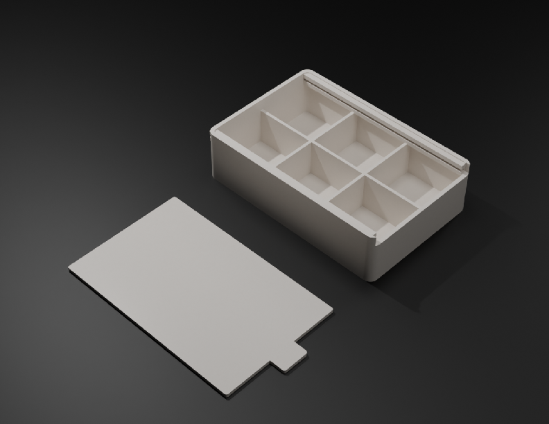 Kleinteilebox mit Fächern und Schiebedeckel nach Maß