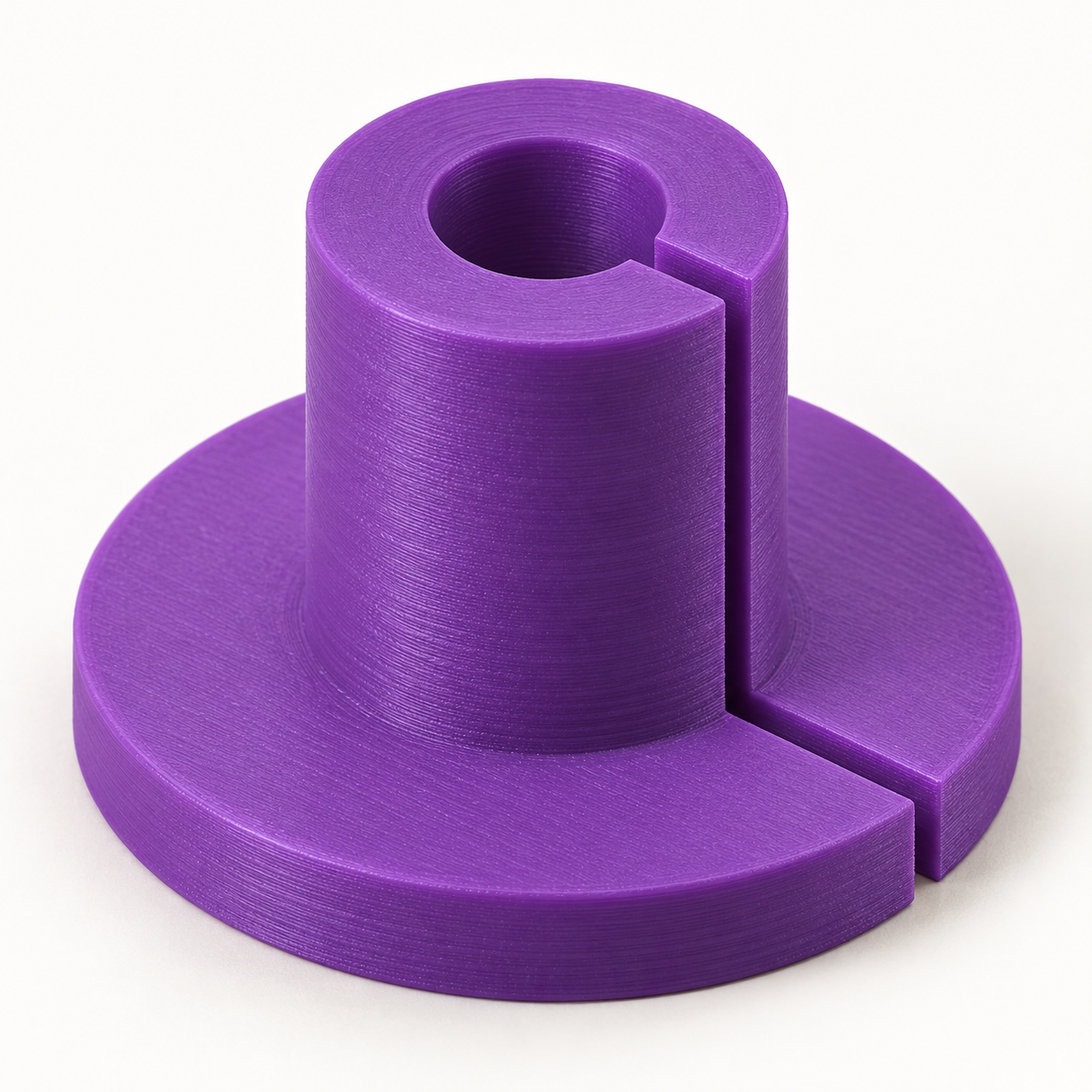 TPU-Tiefenhülse für manuelle Punch-Needle-Sticknadeln – lila. KI-Visualisierung der Standardmaße.
