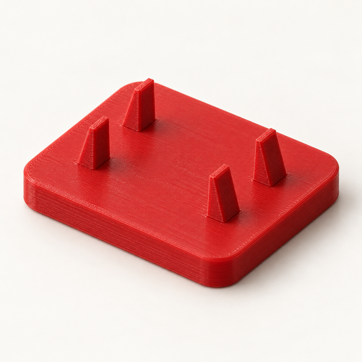 Tastaturschalter-Öffner mit vier einstellbaren Keilnasen – rot. KI-Visualisierung der Standardmaße.