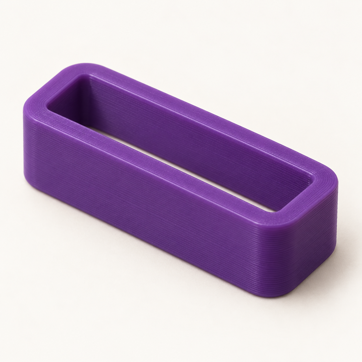TPU-Uhrenarmband-Schlaufe für das freie Bandende – lila. KI-Visualisierung der Standardmaße.