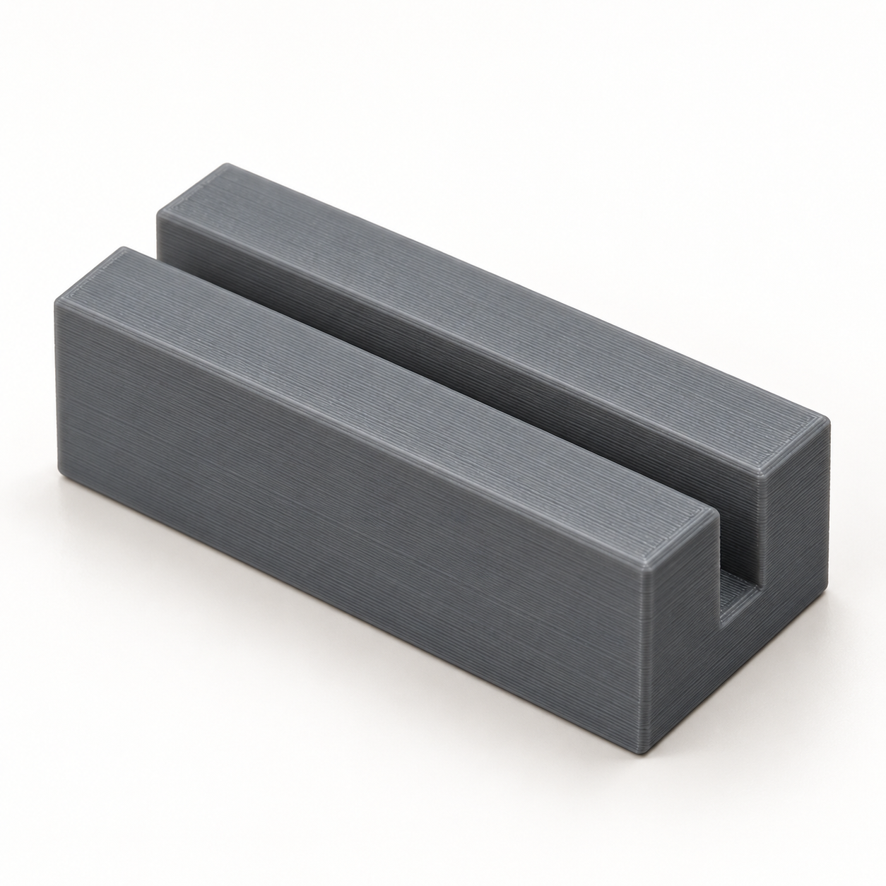 Uhrenarmband-Arbeitsblock mit passender Bandnut – grau. KI-Visualisierung der Standardmaße.