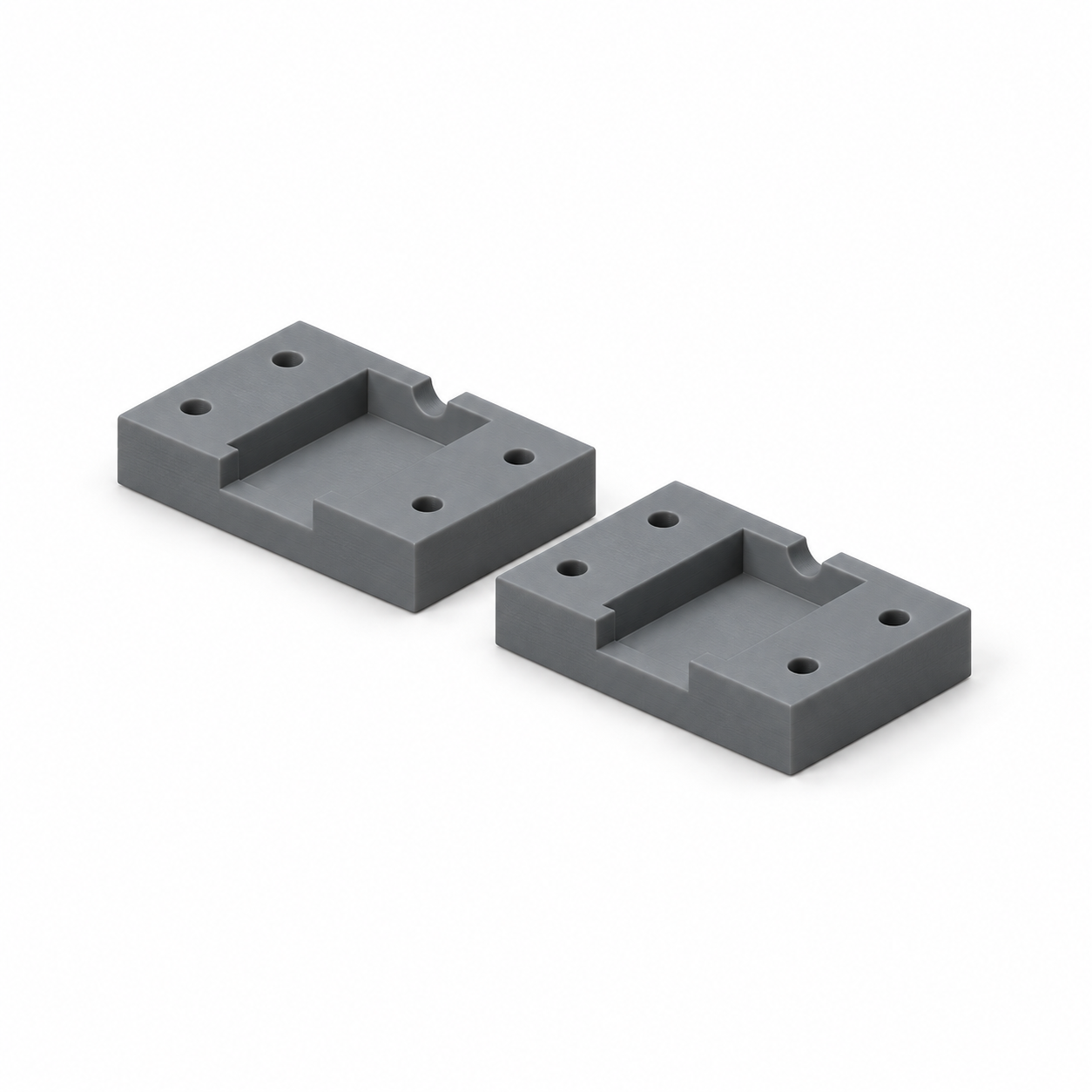 KI-Visualisierung, Standardmaße: Geteilter Montageblock für umspritzte USB-Verlängerungsbuchsen