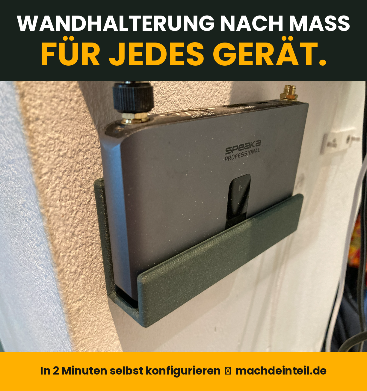Keine Halterung für den SpeaKa SP-WTR-400? Wandhalterung nach Maß konfigurieren
