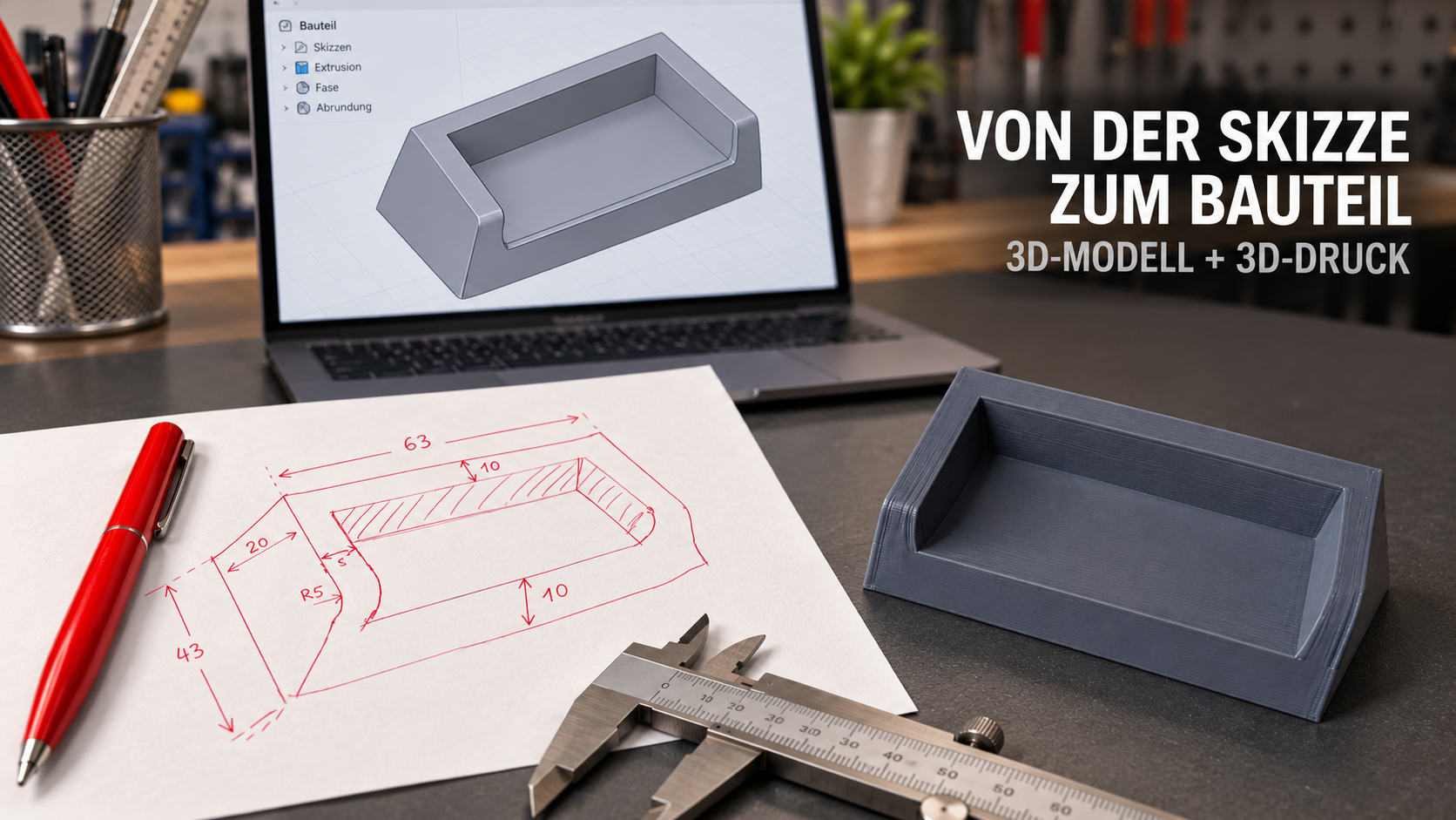 Von der Skizze zum 3D-Druckteil: Bauteil nach Zeichnung anfertigen lassen
