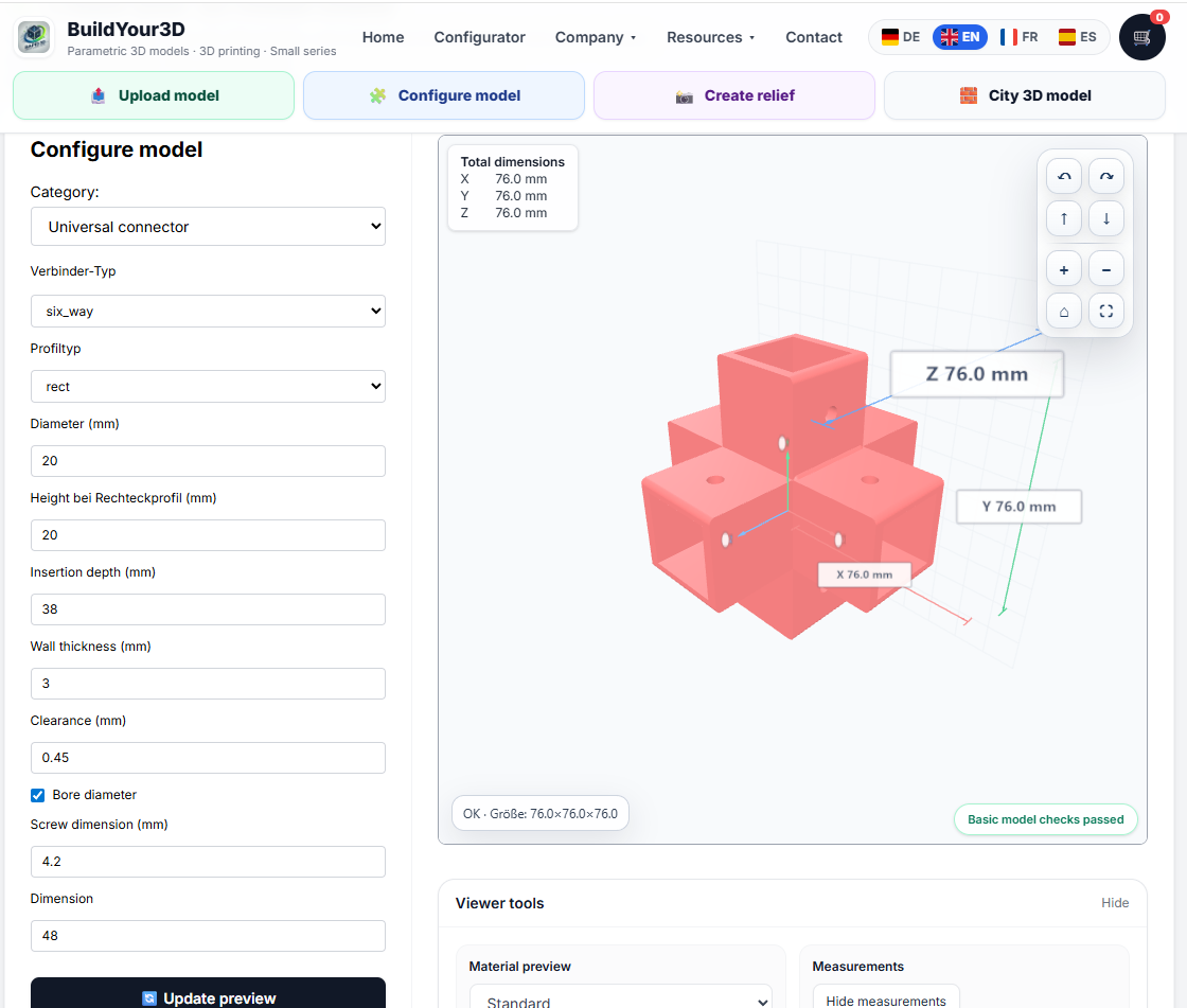 Connecteur de tube sur mesure – Configurer des raccords d’angle, en T et croisés pour l’impression 3D
