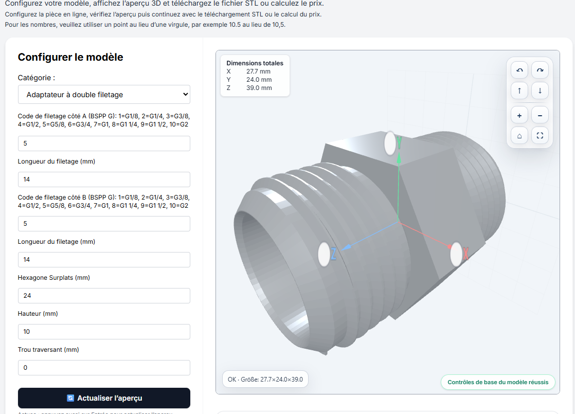 Créer des pièces de rechange sans CAO – Configurateur STL paramétrique pour engrenages, adaptateurs et pièces techniques