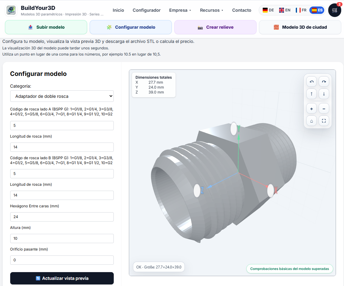 Crear piezas de repuesto sin CAD – Configurador STL paramétrico para engranajes, adaptadores y piezas técnicas
