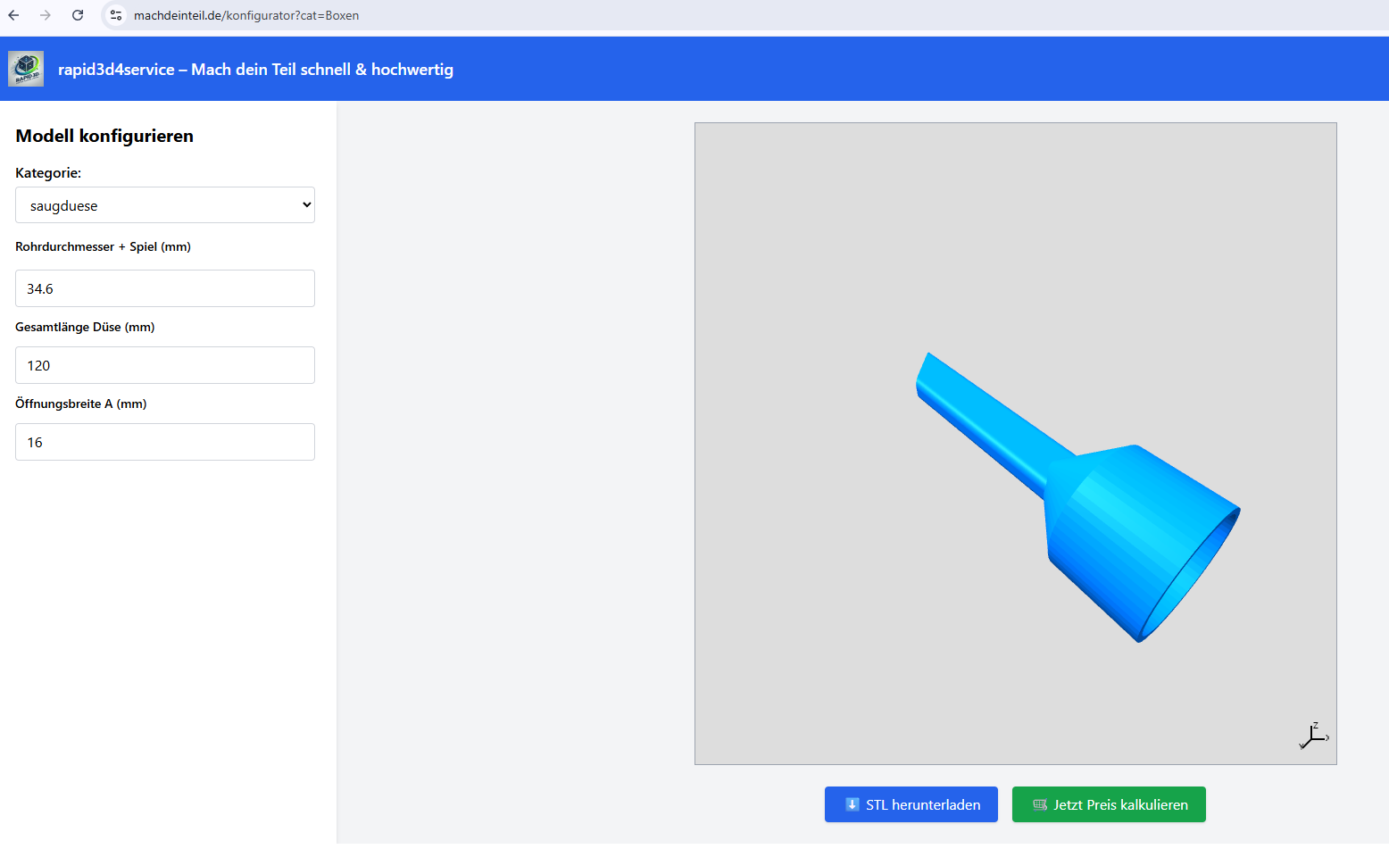 Slicer-Ansicht: Bohrschablone mit Lochraster und Senkungen