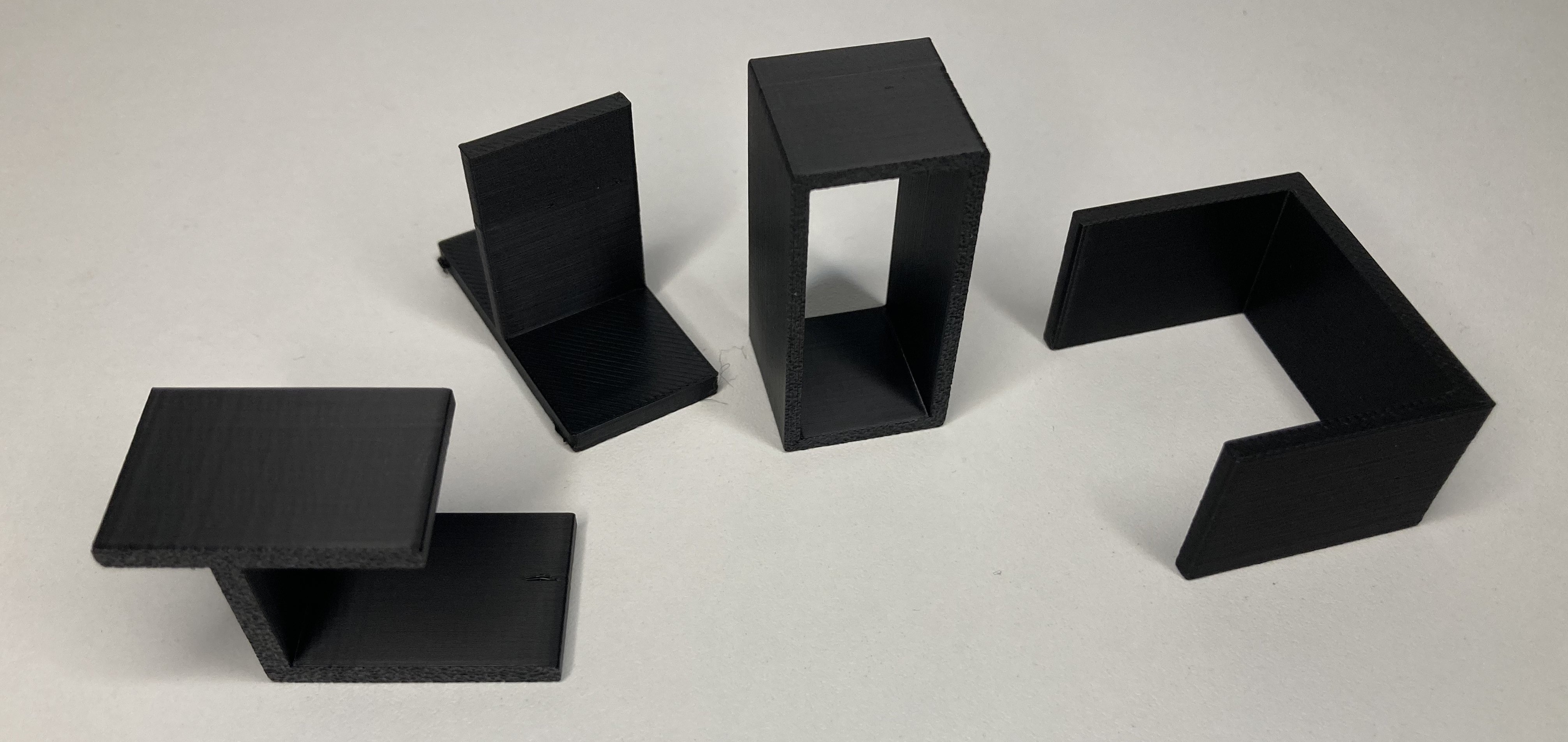 Parametrische Profile: Rechteck-Hohlprofil, L-, T-, U- und Z-Profil in 3D-Druck