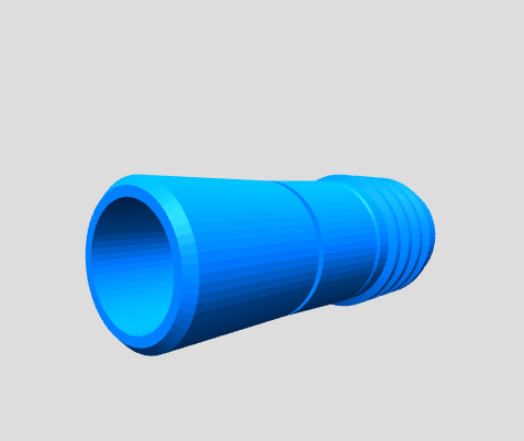 Schlauchadapter (Barb → Steckstutzen, parametrisch)